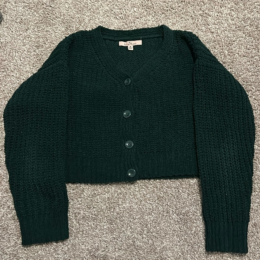 Cropped Knitted Cardigan (button up)
